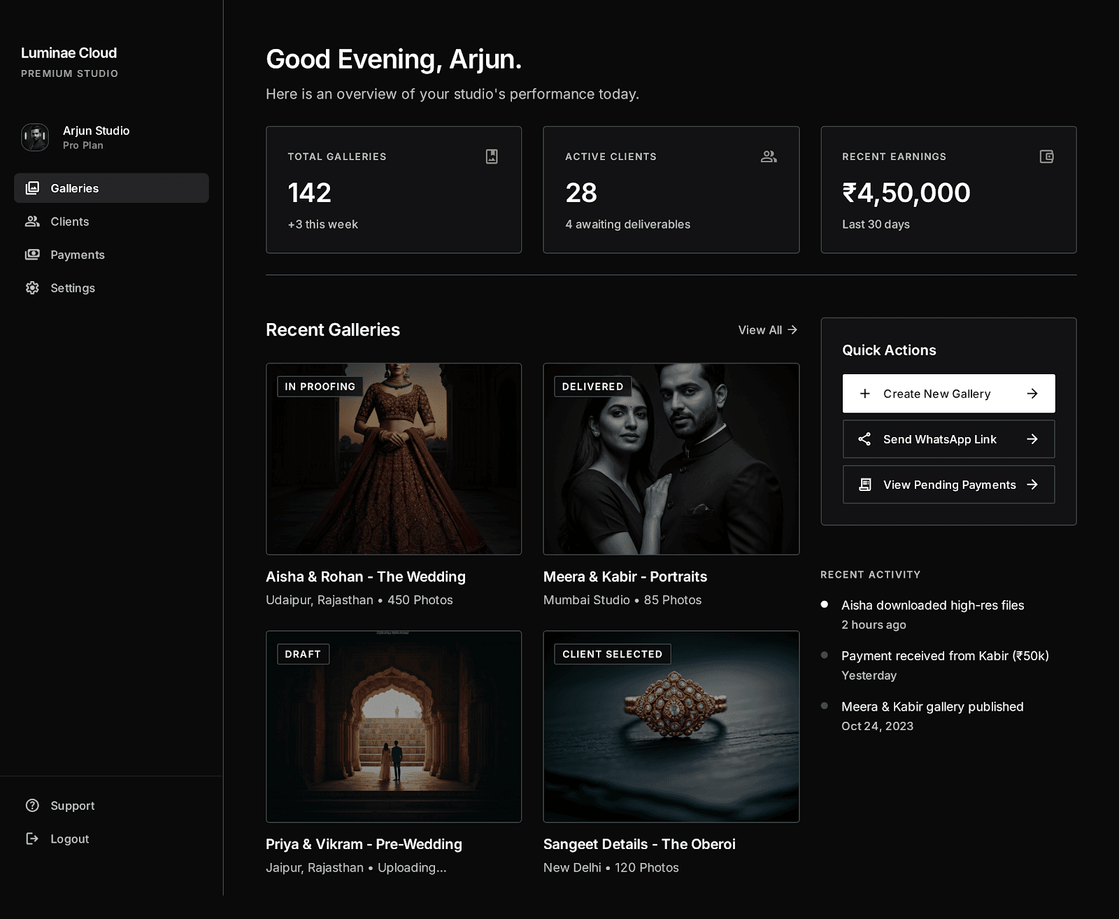 Luminae Dashboard